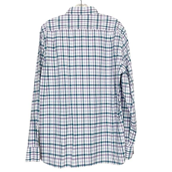 J. Crew White Purple Gray Plaid Long Sleeve Button Down Sz L - Picture 4 of 5